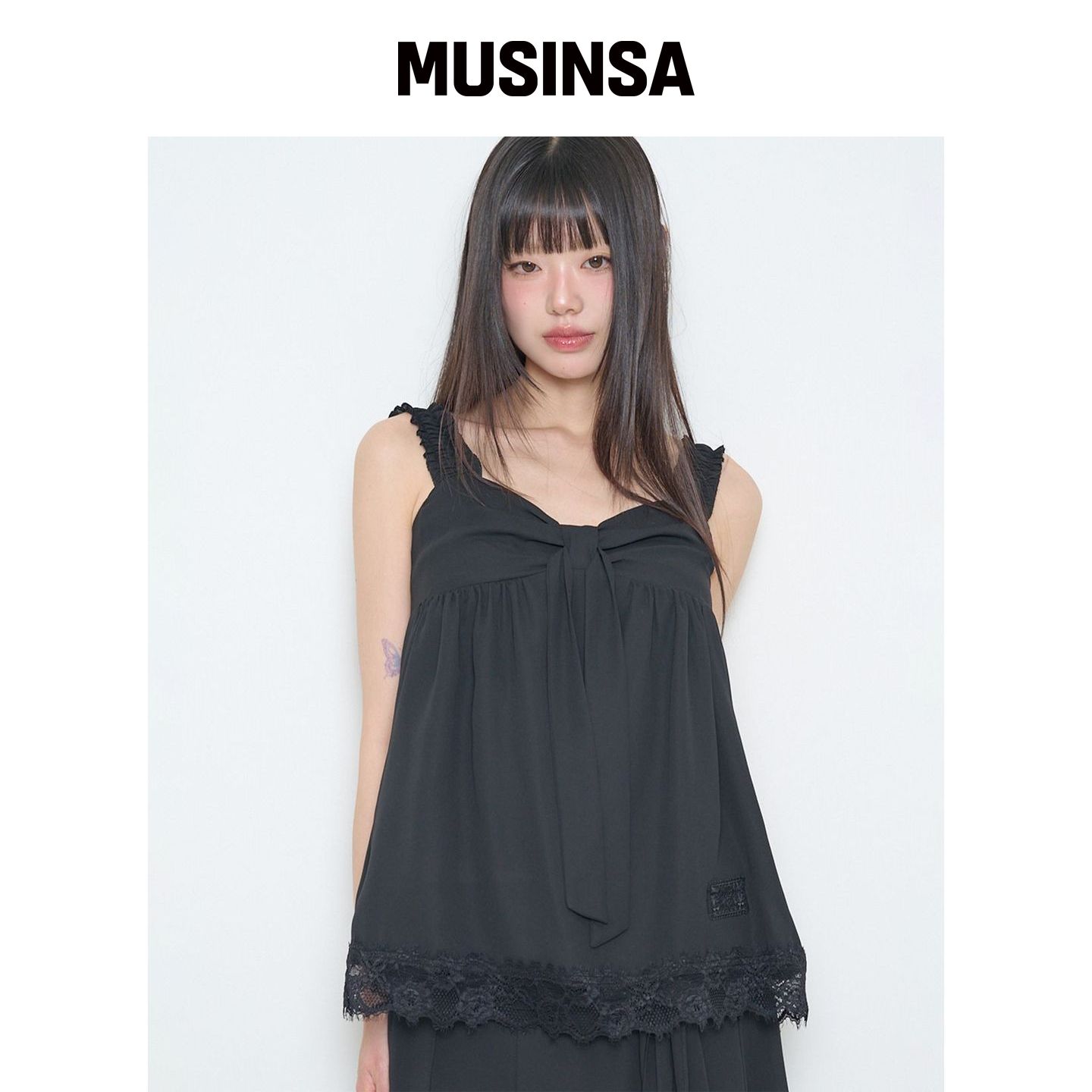 ILLIGO BOU 蕾丝上装无袖衫 VLACK MUSINSA韩国官网直邮进口图片