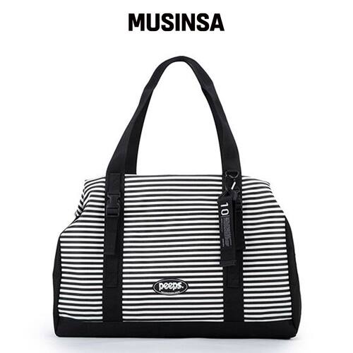 PEEPS metro boston bag(stripe_black)韩国官网直邮进口MUSINSA