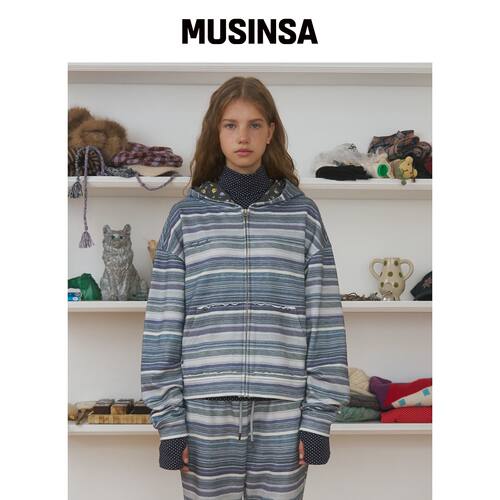 FUNFROMFUN 灰色尖头连帽卫衣 MUSINSA韩国直邮官方正品