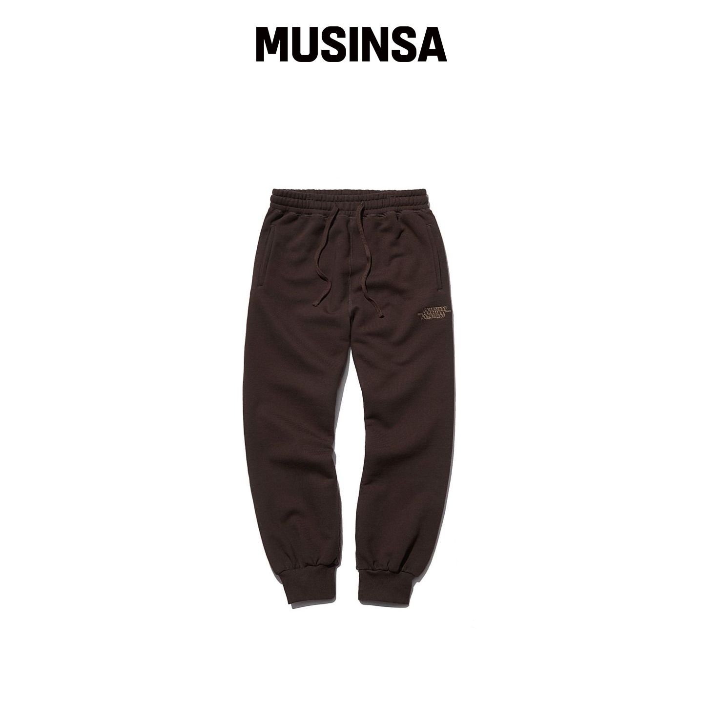 POLLUTION EMB LOGO SWEATPANTS BROWN (PKHAWPT韩国官网直邮进口 - 实物图