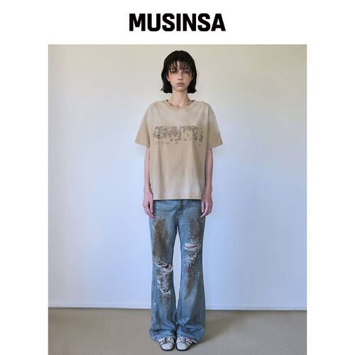 WKND PROJECT MARKED UP 印花T恤（米色） MUSIN韩国官网直邮进口
