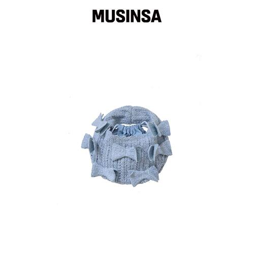 ODDONEOUT 蝴蝶结针织包天蓝色 MUSINSA韩国官网直邮进口