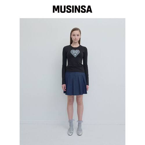 PISCESS 牛仔抓绒裙子_蓝色 MUSINSA韩国官网直邮进口