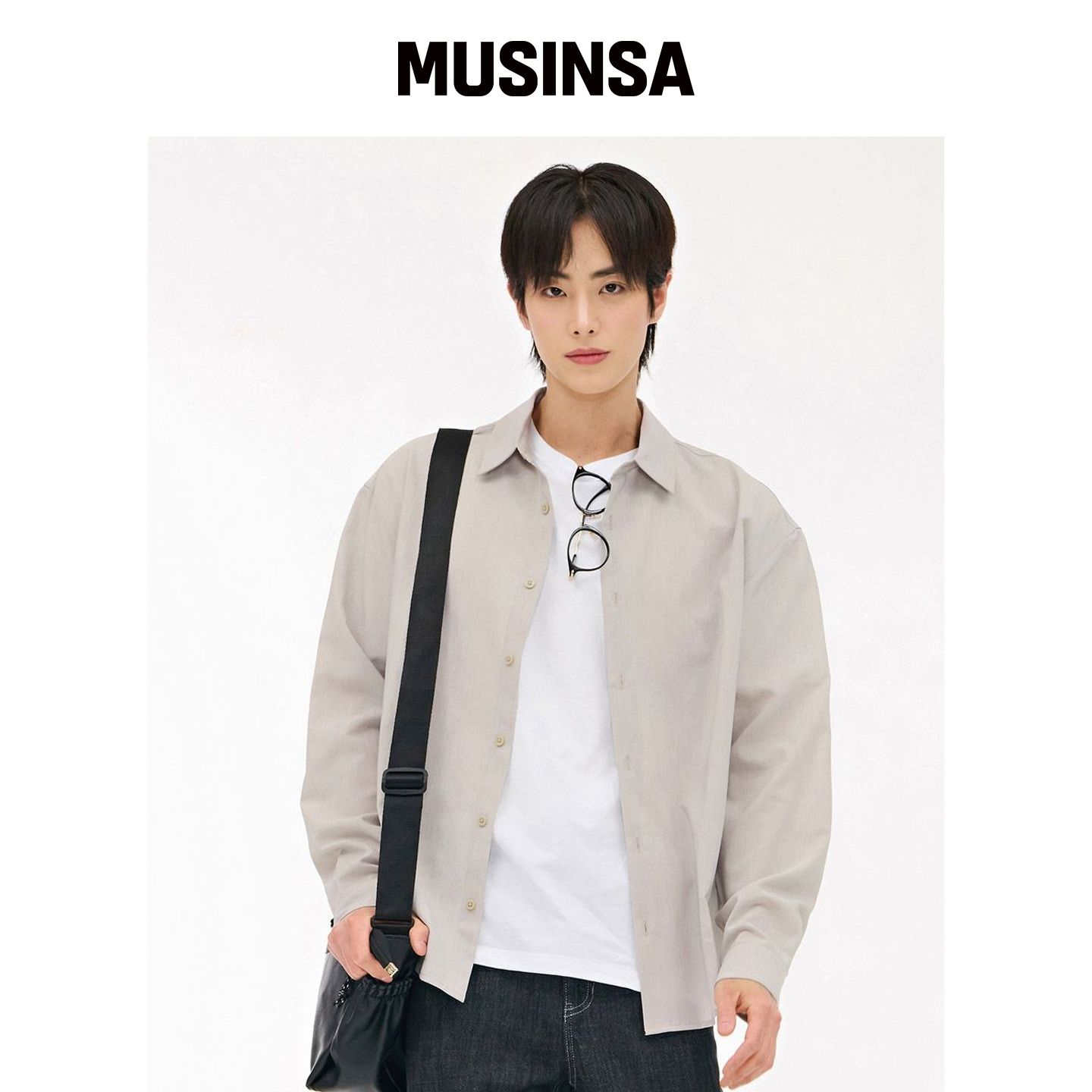CHASECULT 男士亚麻感衬衫-米色 MUSINSA韩国直邮官方正品