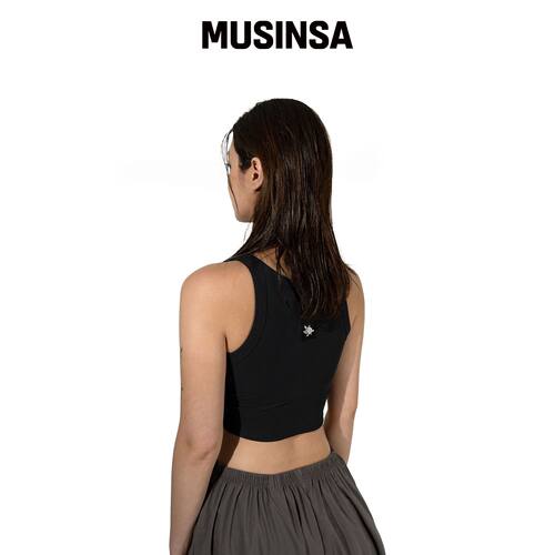 WHILE WHILE 丰盈运动文胸背心（黑色） MUSINSA韩国官网直邮进口
