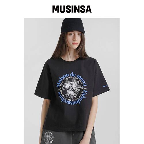 LA MAISON STUDIO WOMEN'S LISSE 抓绒短款T恤  韩国官网直邮进口