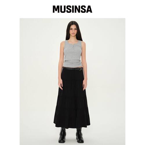 MUSINSA STANDARD WOMAN 女款亨利领背心 [中灰]韩国官网直邮进口