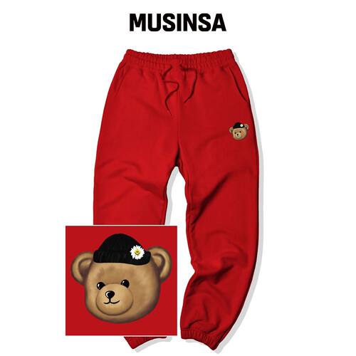 TRIPSHION BEANIE BEAR LOGO 运动卫裤 - RED韩国官网直邮进口