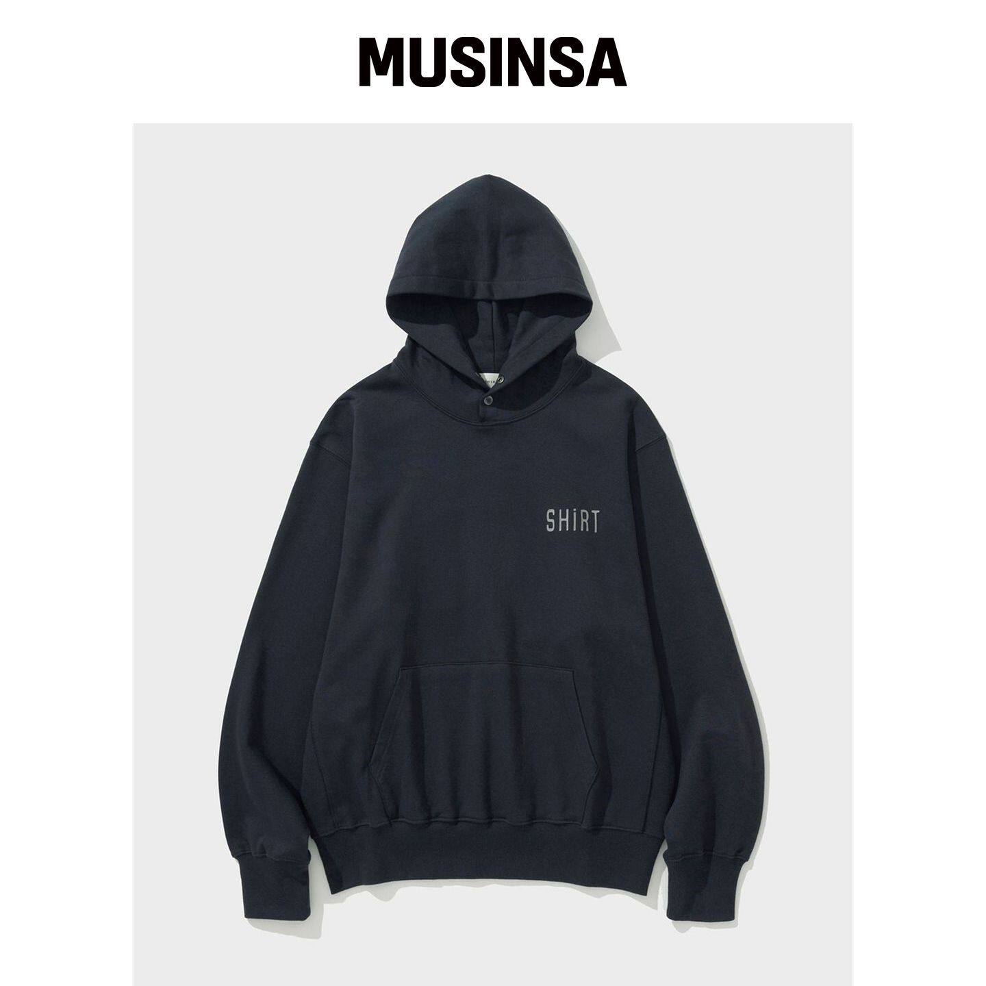 SHIRTER 衬衫LOGO连帽卫衣（藏青色） MUSINSA韩国官网直邮进口