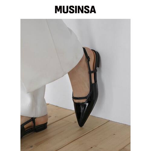 SAPPUN ITER 漆皮露跟平底鞋 (1cm) MUSINSA韩国直邮官方正品