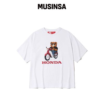 PHYPS MOTORCYCLE HONDA BEAR 白色T恤 MUSINSA韩国官网直邮进口
