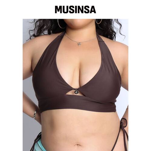COOLSIS CS KEYHOLE BIKINI TOP (BROWN)韩国官网直邮进口MUSINSA