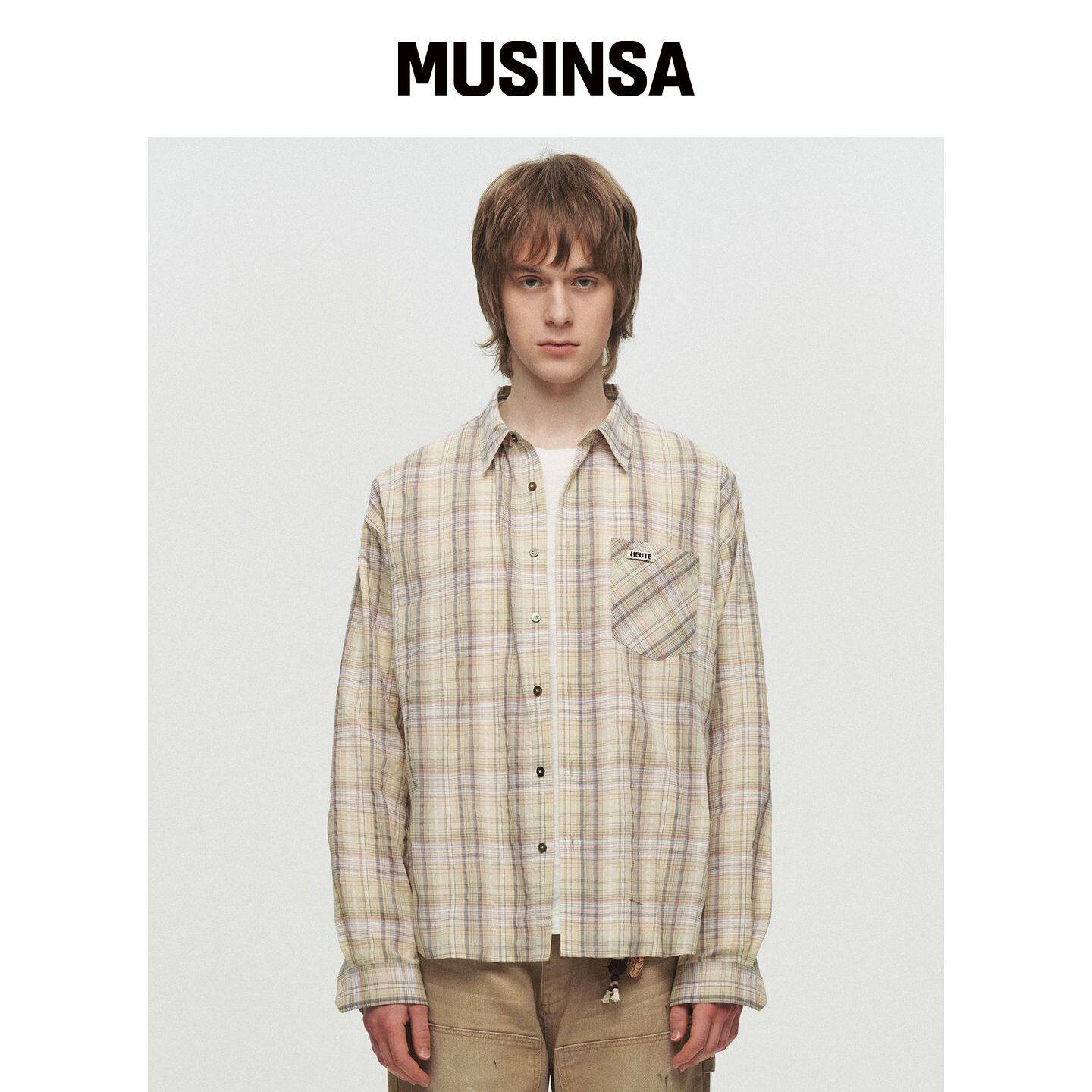 HEUTE 常规领 MARCO 衬衫(黄色) MUSINSA韩国直邮官方正品