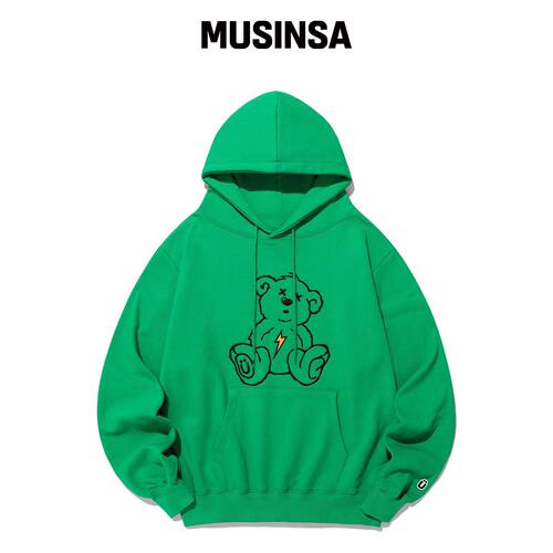 ISTKUNST THUNDER BEAR 连帽卫衣_绿色（IK2DSMM韩国官网直邮进口