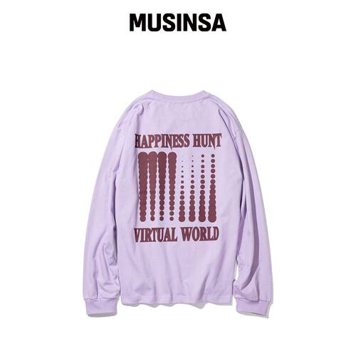 MASSNOUN HAPPINESS HUNT 长袖T恤 MFTLS002-PP韩国官网直邮进口