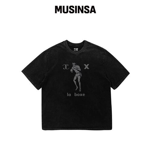 NAVYTEAM LA BOXE PIGMENT 染色短袖T恤韩国官网直邮进口MUSINSA