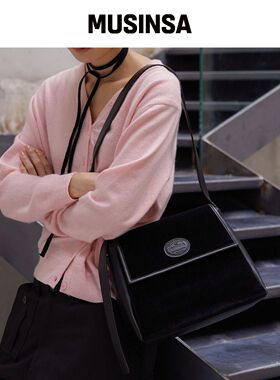 LE ABONNE VELVET SHOULDER JEANNE BAG_BLACK韩国官网直邮进口