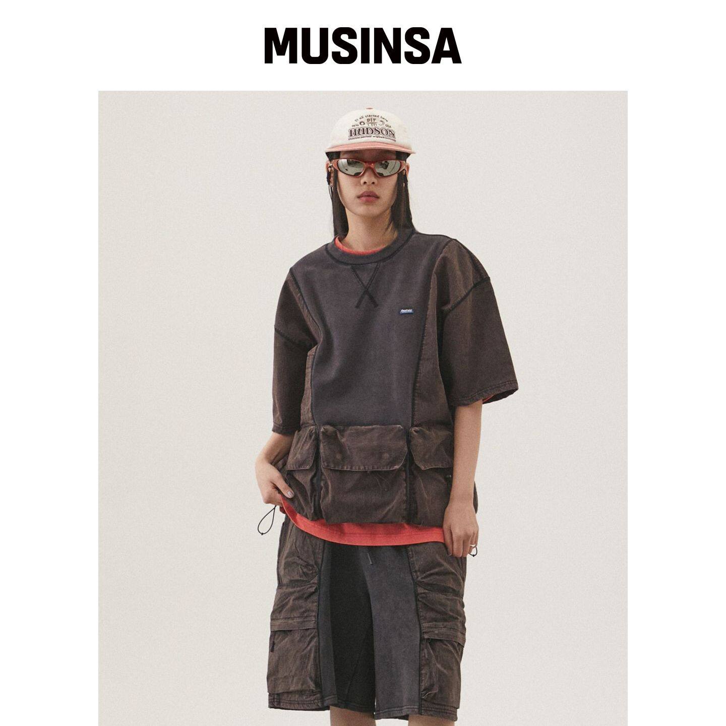 PENFIELD CN 混合半袖卫衣 深棕色_FQ2KT88U MUS韩国官网直邮进口