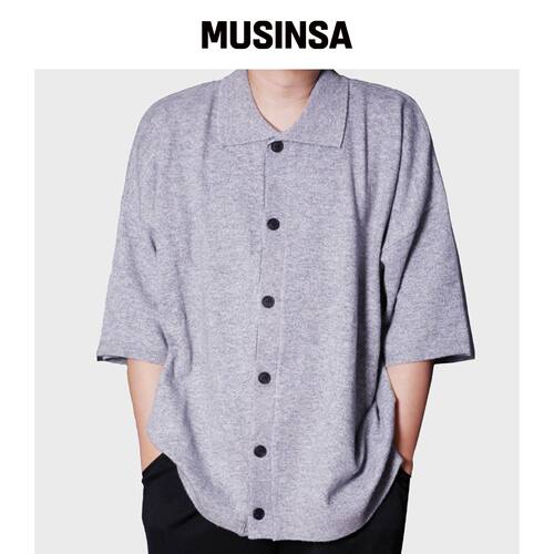 RESPECT 宽松毛绒半针织开衫（灰色） MUSINSA韩国官网直邮进口