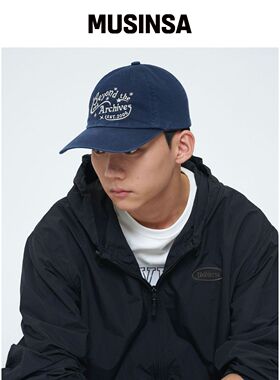 UNIVERSE GARMENT UNIVERSE 字母水洗棒球帽_藏 韩国官网直邮进口