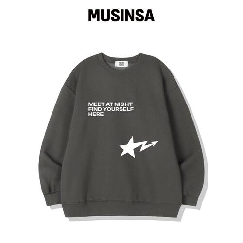 MIDNIGHT12AM 파因你的自我 卫衣 深灰色韩国官网直邮进口MUSINSA