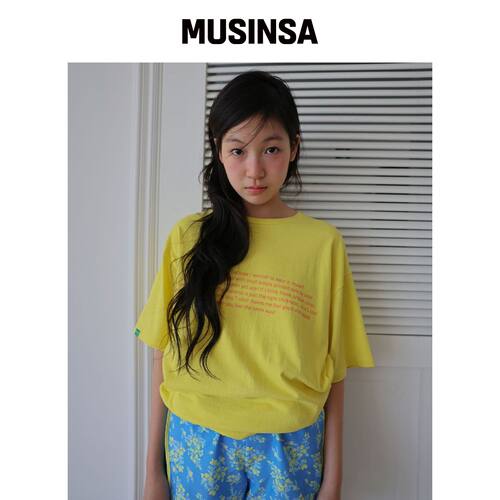 NOCONTENT 314. CHEEKI T恤 _ 黄色 MUSINSA韩国官网直邮进口