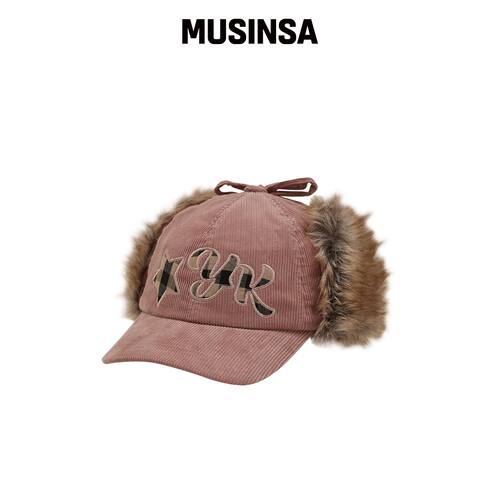 WAIKEI CORDUROY CHECK PLEA TROOPER CAP PINK 韩国官网直邮进口