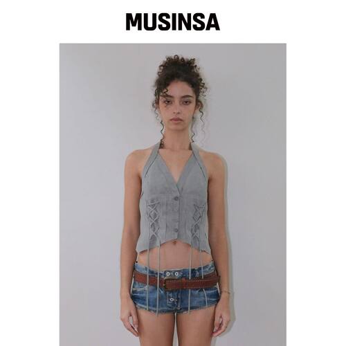 ORDINARY HOLIDAY 灰色吊带上衣 MUSINSA韩国直邮官方正品
