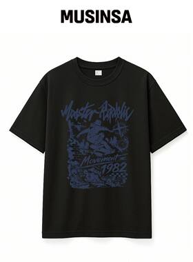 MONSTER REPUBLIC 1982 MOVV 深蓝色 T恤 VLACK_韩国官网直邮进口