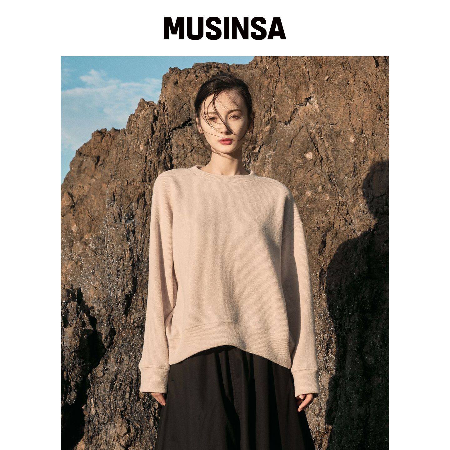 MONOPHOBIA 毛绒圆领毛衣 象牙色 MUSINSA韩国官网直邮进口
