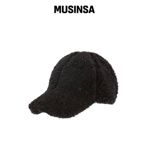 GET IT ON 抓绒LOGO棒球帽_黑色 MUSINSA韩国官网直邮进口