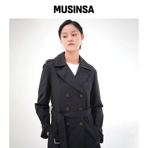 ACUD Light Trench Coat _黑色韩国官网直邮进口MUSINSA