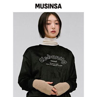 CHASECULT 女性绒面刺绣卫衣-黑色 MUSINSA韩国直邮官方正品