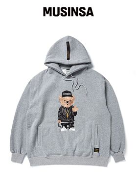 STIGMA EMB COMPTON BEAR 宽松重磅卫衣 灰色韩国官网直邮进口