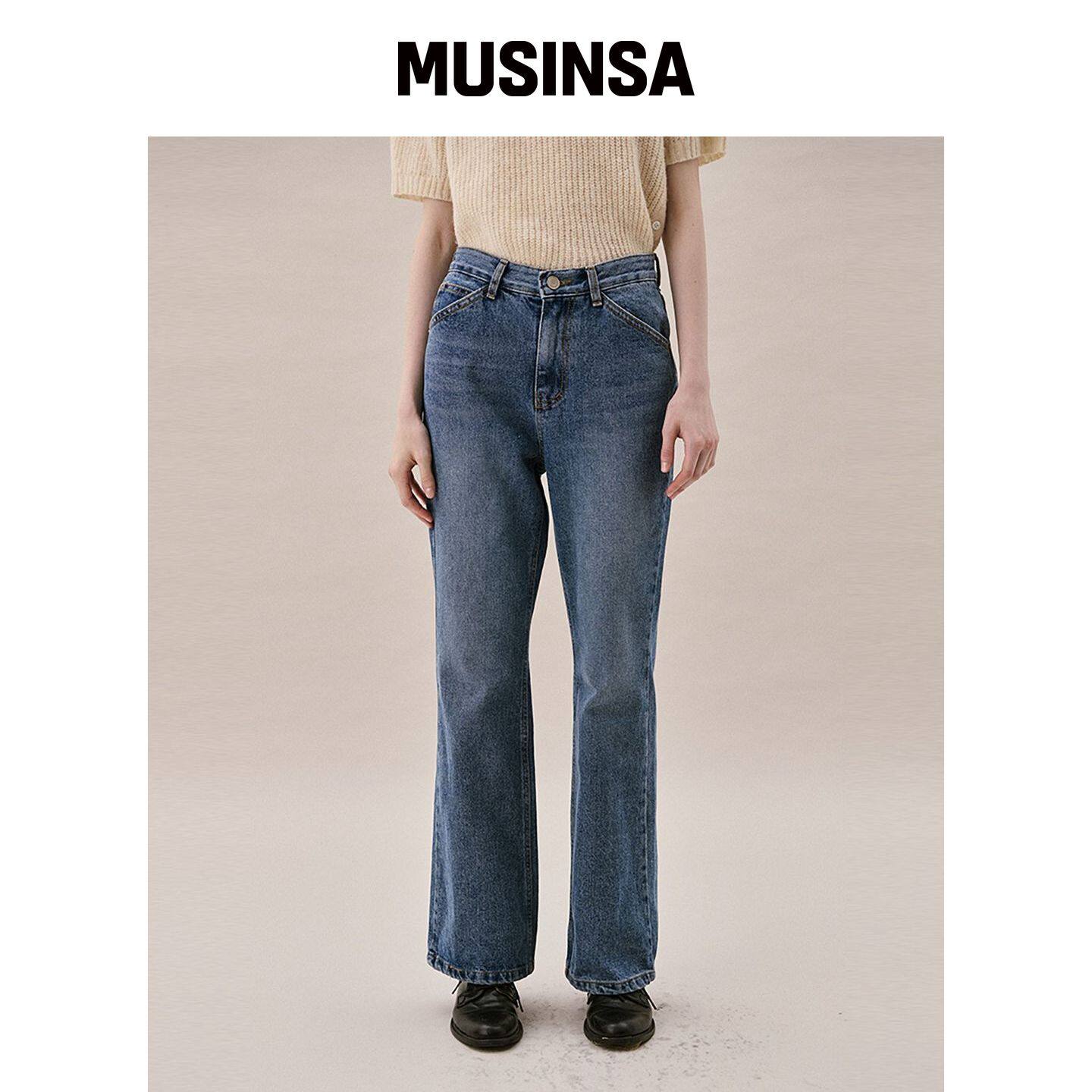 AHWE BOOT-CUT DENIM_深蓝色 MUSINSA韩国官网直邮进口