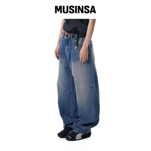 AAKAM 水洗蓝色修身牛仔裤 MUSINSA韩国直邮官方正品