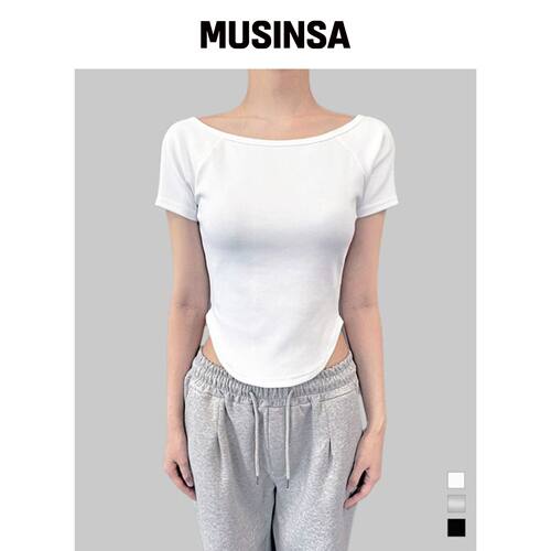 UPING [SUPER SOFT TENCEL] N DRAE 修身露肩船T韩国官网直邮进口