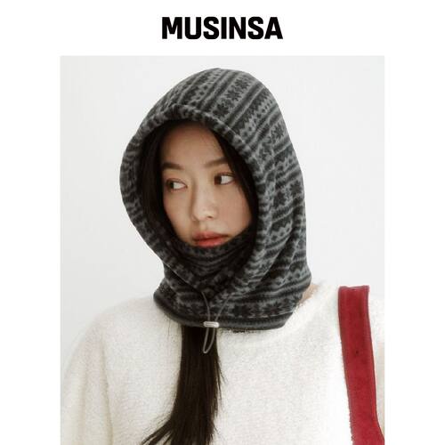 KOOKEESEE 抓绒巴拉克拉法帽 (雪花灰) MUSINSA韩国官网直邮进口
