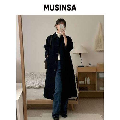 CGP (女款) 羊毛风衣_黑色 MUSINSA韩国直邮官方正品