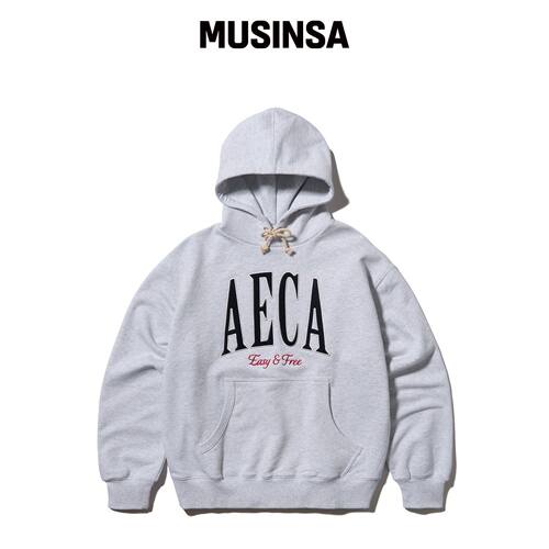 AECA AECA SYMBOL 毛毯连帽卫衣-浅灰色 MUSINSA韩国官网直邮进口