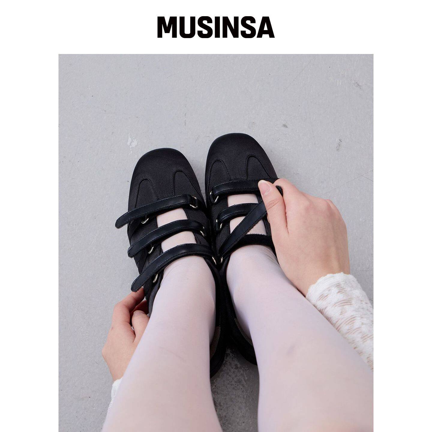 CESTI VELLA 三重绑带玛丽珍鞋 (黑色) MUSINSA韩国官网直邮进口