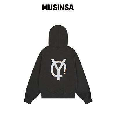 OY BURNING LOGO 连帽卫衣 - 煤灰色韩国官网直邮进口