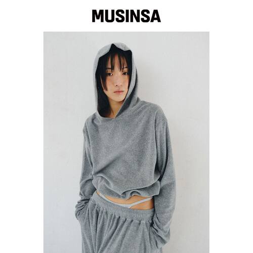 PLZPROJECT 特里连帽卫衣，灰色 MUSINSA韩国官网直邮进口