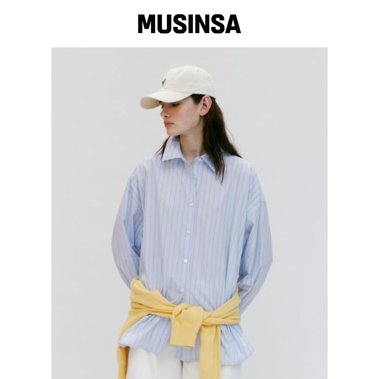 DEPOUND 超大球拍条纹衬衫 [蓝色] MUSINSA韩国直邮官方正品