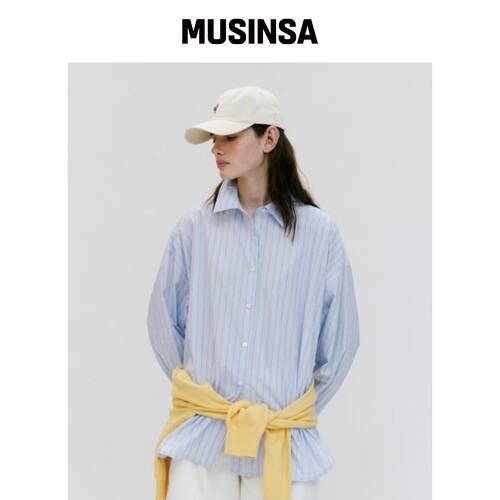 DEPOUND 超大球拍条纹衬衫 [蓝色] MUSINSA韩国直邮官方正品