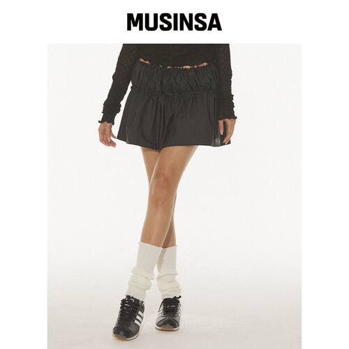 DEARSTALKER RISA RUFFLE MINI SKIRT - BLACK韩国官网直邮进口