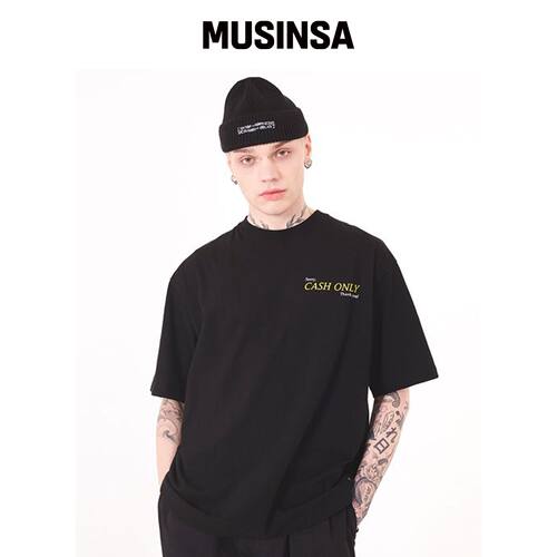 I AM NOT A HUMAN BEING CASH ONLY TEE - BLACK韩国官网直邮进口