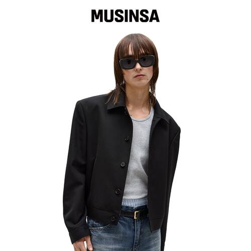 LMOOD 马尔科斯羊毛夹克 黑色 MUSINSA韩国直邮官方正品
