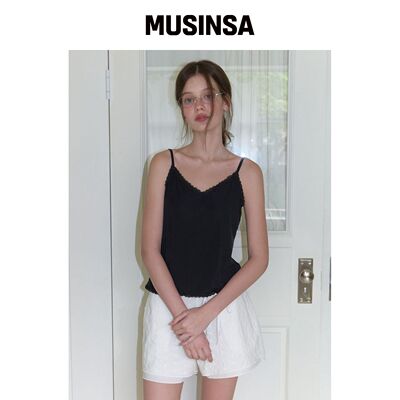 RE L [2nd] Rosa蕾丝无袖上衣（黑色） MUSINSA韩国官网直邮进口