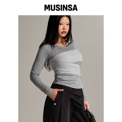COOLSIS CS DOUBLE BAND WRAP TOP-066（灰色）韩国官网直邮进口